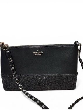 Kate Spade Black Glitter Trim Crossbody Bag